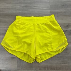 Lululemon Hotty Hot High-Rise Lined Short 4" Sonic Yellow Women Size 6